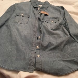 J,Crew Chambray Tab sleeved shirt